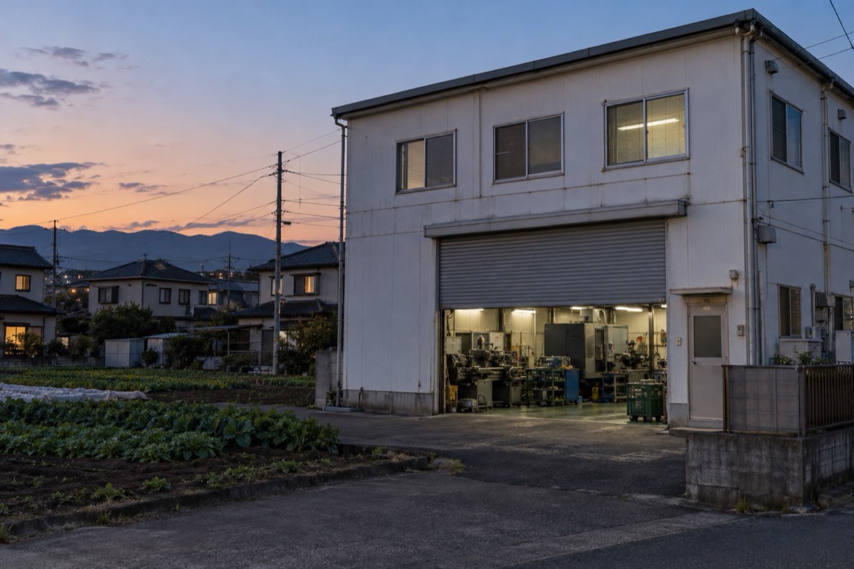 武蔵村山の工場の外観